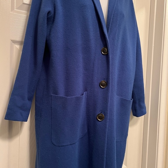 Chic Blue Button-Up Sweater Coat - Picture 5 of 8